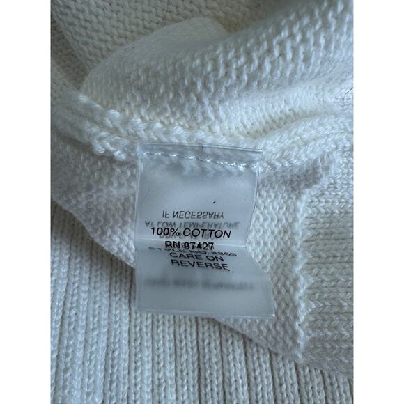 Dolce Cabo Vintage Womens White Knit Cotton V Neck Button Tunic Top Sz M NEW - Picture 7 of 7